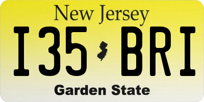 NJ license plate I35BRI