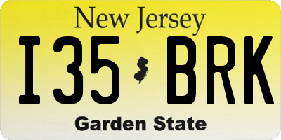 NJ license plate I35BRK