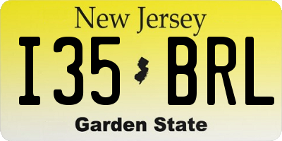 NJ license plate I35BRL