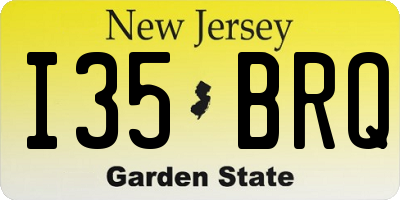 NJ license plate I35BRQ