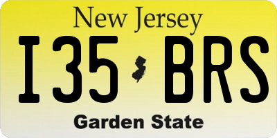 NJ license plate I35BRS