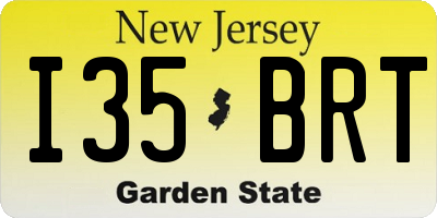 NJ license plate I35BRT