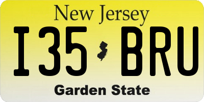 NJ license plate I35BRU