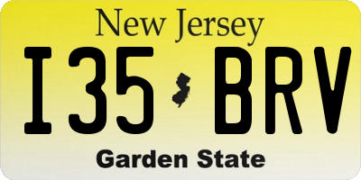 NJ license plate I35BRV