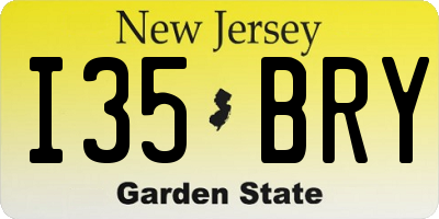 NJ license plate I35BRY