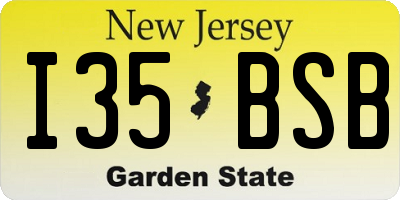 NJ license plate I35BSB
