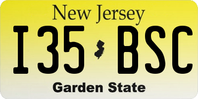 NJ license plate I35BSC
