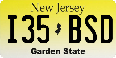 NJ license plate I35BSD
