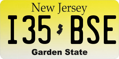 NJ license plate I35BSE