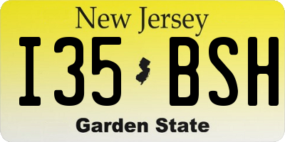 NJ license plate I35BSH