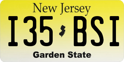 NJ license plate I35BSI