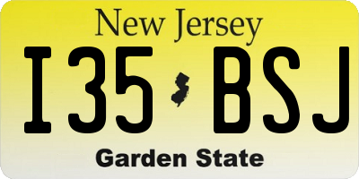 NJ license plate I35BSJ