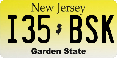 NJ license plate I35BSK