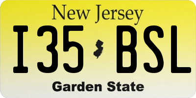 NJ license plate I35BSL