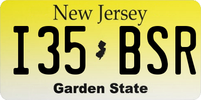 NJ license plate I35BSR