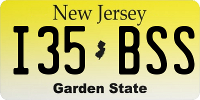 NJ license plate I35BSS
