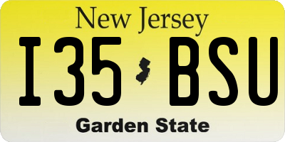 NJ license plate I35BSU
