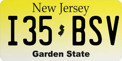 NJ license plate I35BSV