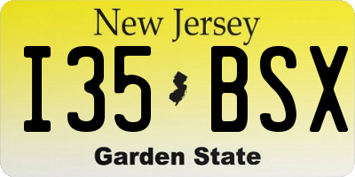NJ license plate I35BSX