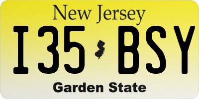 NJ license plate I35BSY