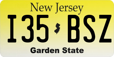 NJ license plate I35BSZ
