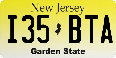 NJ license plate I35BTA