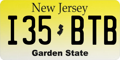 NJ license plate I35BTB