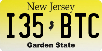 NJ license plate I35BTC