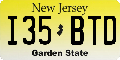 NJ license plate I35BTD