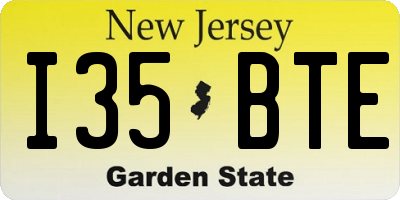 NJ license plate I35BTE