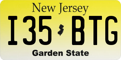 NJ license plate I35BTG