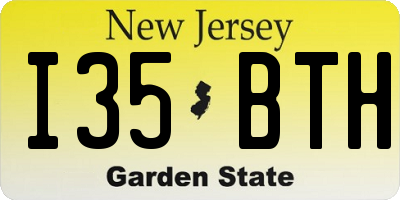 NJ license plate I35BTH