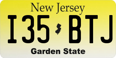 NJ license plate I35BTJ