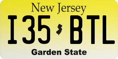 NJ license plate I35BTL