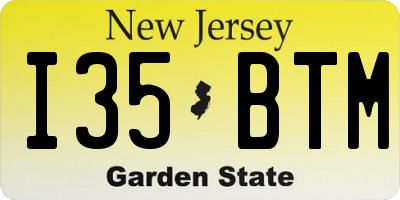 NJ license plate I35BTM