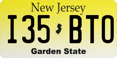 NJ license plate I35BTO
