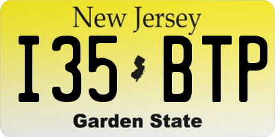 NJ license plate I35BTP