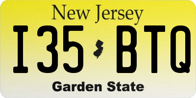 NJ license plate I35BTQ