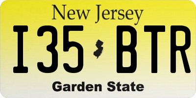 NJ license plate I35BTR