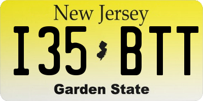 NJ license plate I35BTT