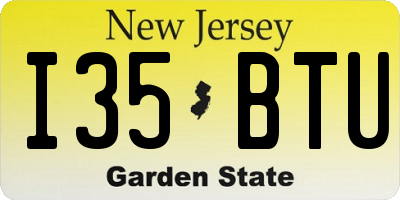 NJ license plate I35BTU