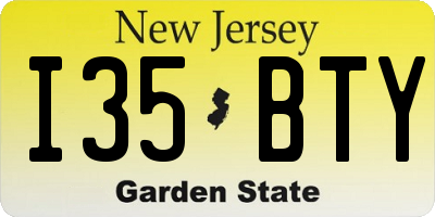 NJ license plate I35BTY