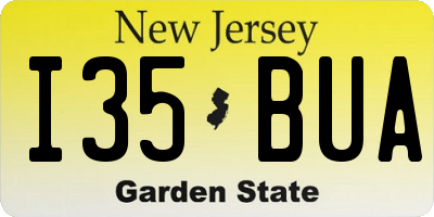 NJ license plate I35BUA