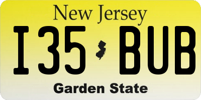 NJ license plate I35BUB