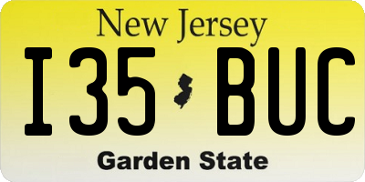 NJ license plate I35BUC