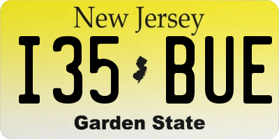 NJ license plate I35BUE
