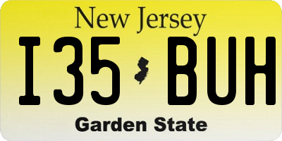 NJ license plate I35BUH