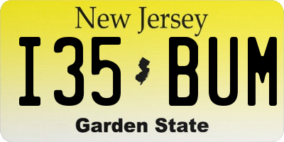 NJ license plate I35BUM