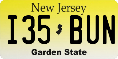 NJ license plate I35BUN
