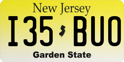 NJ license plate I35BUO